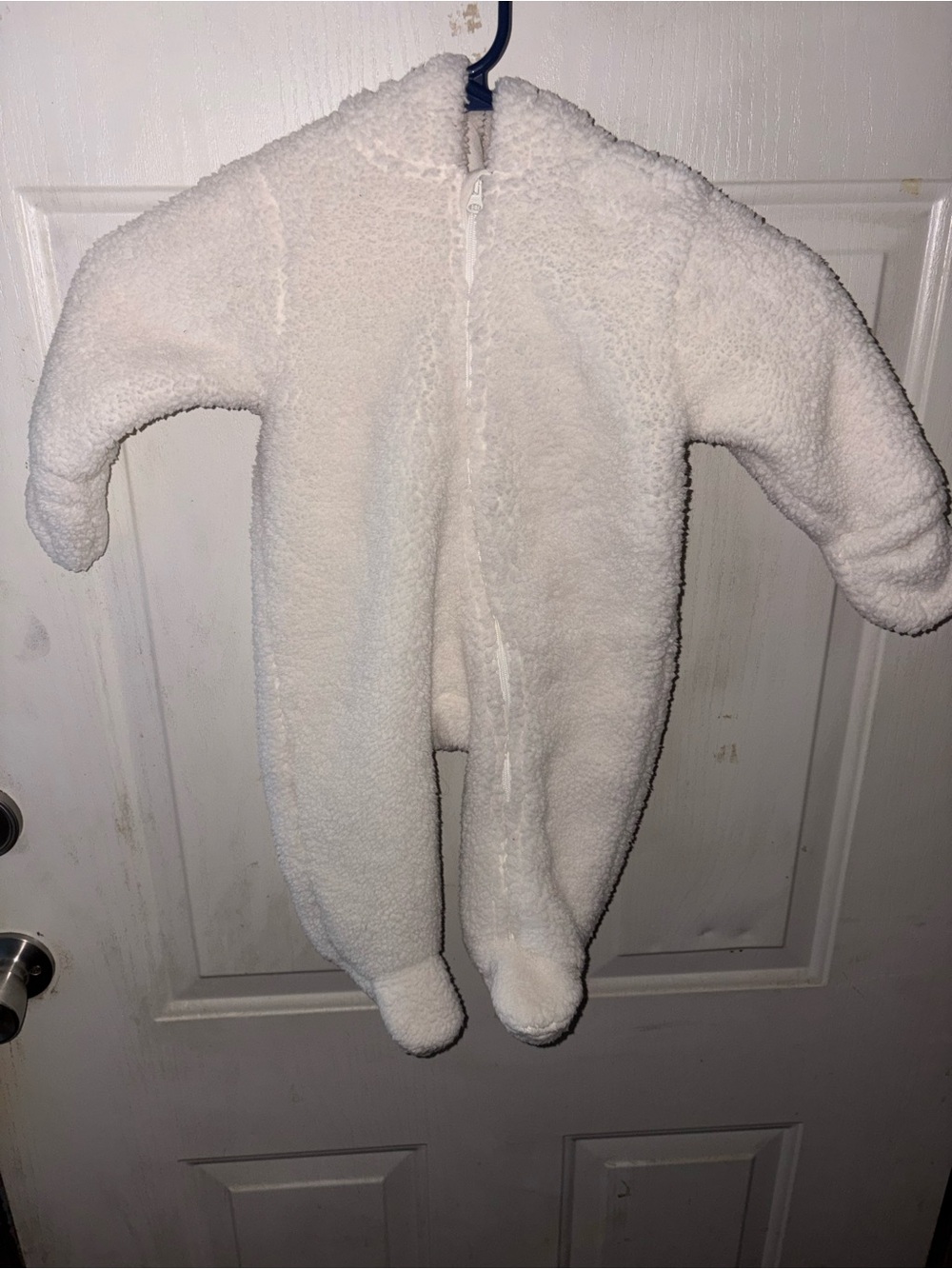 The Lullaby Club Cream Plush Footed One-Piece